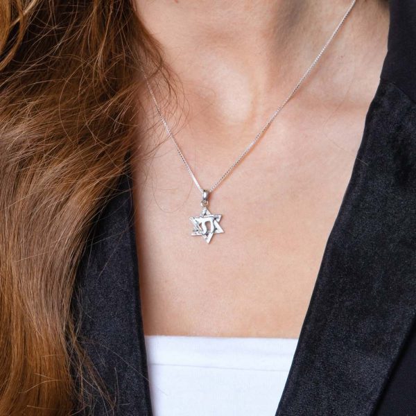 pendentif argent Maguen David et Haï