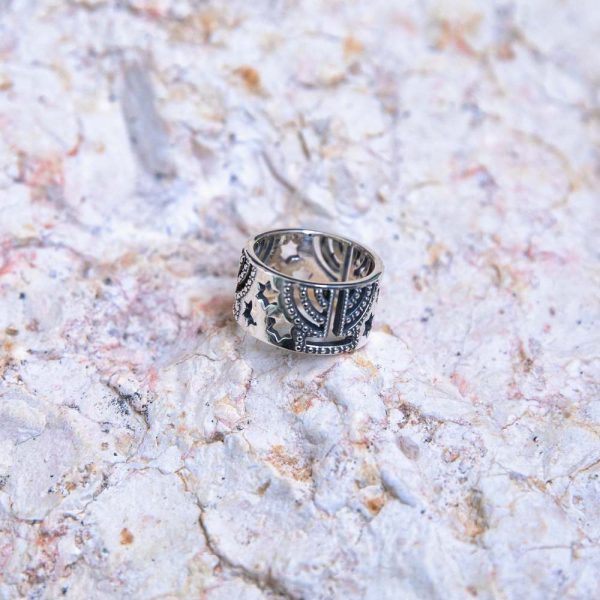 bague en argent Maguen David et Menorah