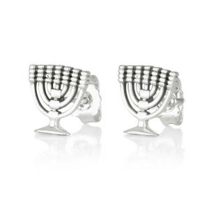 Boucles d’oreilles Menorah en argent