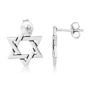 Boucles d’oreilles en argent  Maguen de David