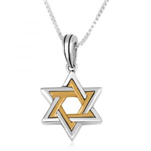 Pendentif Maguen David Argent et Plaqué Or