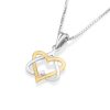 450P-3297-GSL Pendentif étoile de David et coeur en Argent et Plaqué Or