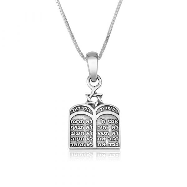 450P-361-SL Pendentif en argent dix commandements