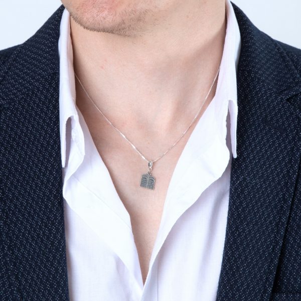 450P-361-SL_H Pendentif en argent dix commandements