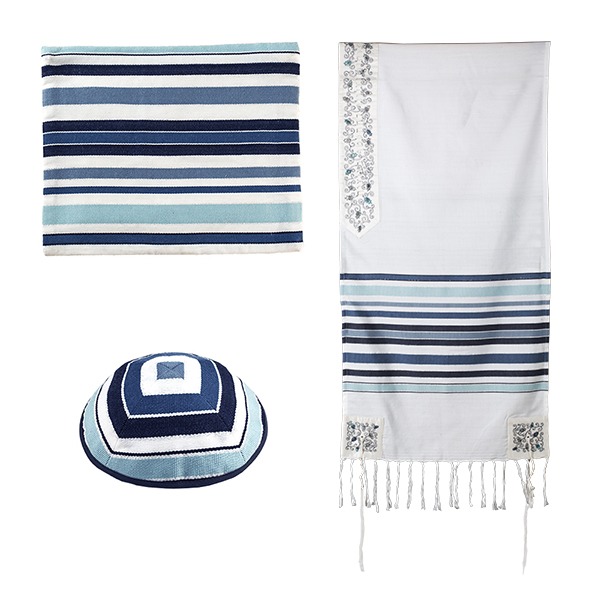 Ensemble Pochette Talith et kipa pour Bar ou Bat Mitsvah