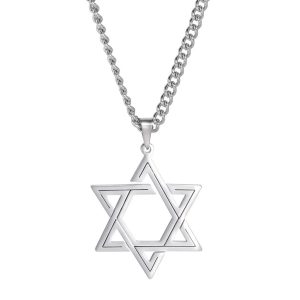 Collier et pendentif  Maguen David en acier