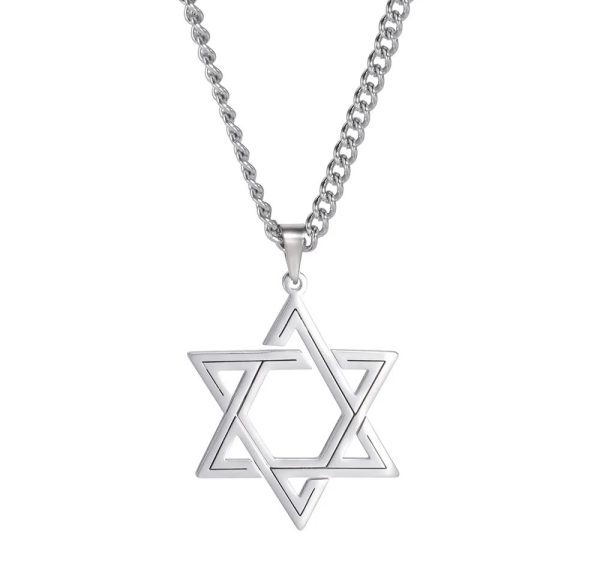 Collier et pendentif  Maguen David en acier