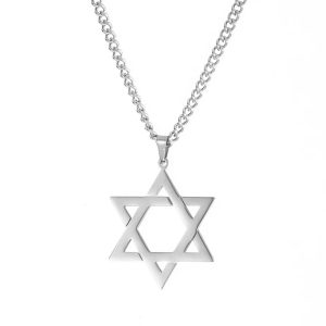 Collier et pendentif  Maguen David en acier